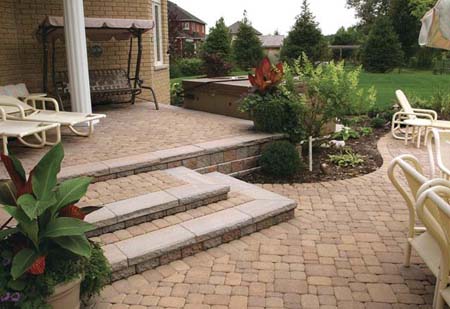 Terraced Brick Patio