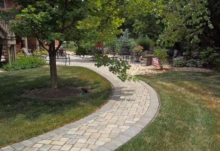 Paver walkway to patio.