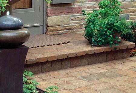 Brick covered stoop