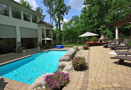 Brick patio for entertaining