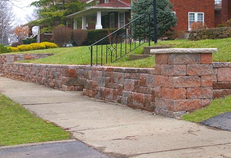 Landscape wall with columns