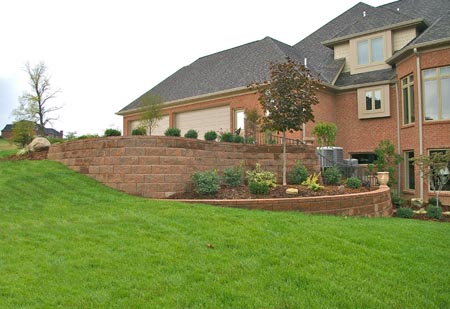 Tiered retaining wall