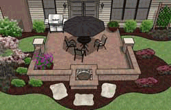 Paver Patio with Fire Pit