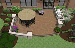 Patio with Seat Walls