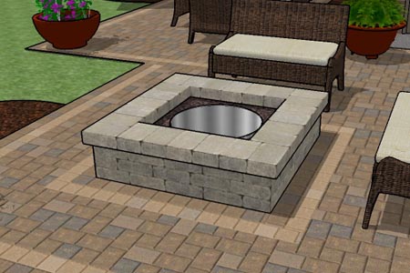 Square Stone Fire Pit