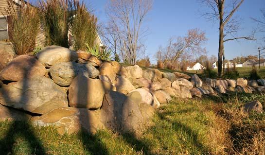 Stone boulder wall ~ Dayton & Cincinnati
